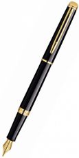 Ручка перьевая WATERMAN Hemisphere (S0920610) Mars Black GT (F) чернила: синий нержавеющая сталь перо нержавеющая сталь позолота 23К